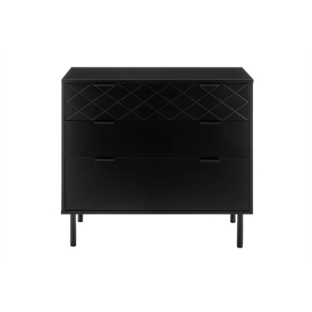 Christian Modern Chest of 3-Drawers Lowboy Storage Cabinet - Black - Black