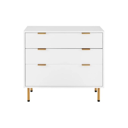 Christian Modern Chest of 3-Drawers Lowboy Storage Cabinet - White - White