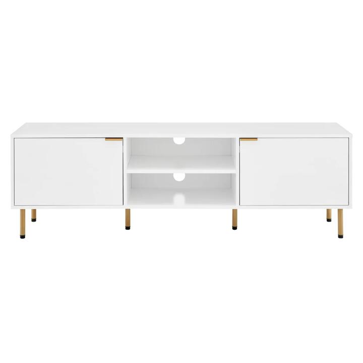 Christian Lowline Entertainment Unit TV Stand Storage Cabinet 160cm - White - White