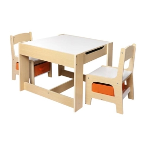 BoPeep Kids Table and Chairs Set Storage Box Toys Play Desk Wooden Study Tables
