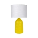 Benya Contemporary Patterned Ceramic Table Lamp Light Linen Drum Shade -  Yellow