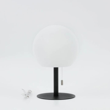 Cahaya Modern LED Mood Metal Floor Lamp Light with 18CM DC Power Round Plastic Shade - Black