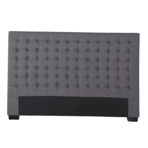 Bed Head King Charcoal Headboard Upholstery Fabric Tufted Buttons