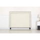 Bed Head Queen White Headboard Upholstery Fabric Studded Buttons
