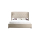 Bed Frame Queen Size in Beige Fabric Upholstered French Provincial High Bedhead