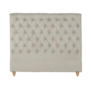 Bed Head Double Size French Provincial Headboard Upholsterd Fabric Beige