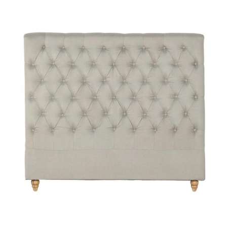 Bed Head Double Size French Provincial Headboard Upholsterd Fabric Beige