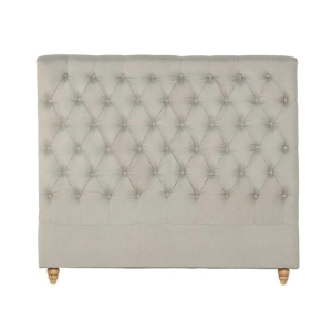 Bed Head King Size French Provincial Headboard Upholsterd Fabric Beige