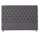 Bed Head King Size French Provincial Headboard Upholsterd Fabric Charcoal