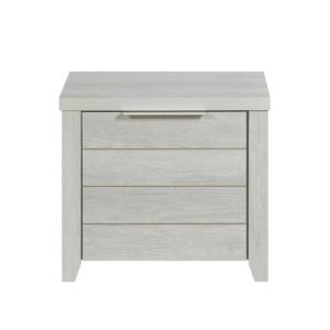 Bedside Table 2 drawers Storage Table Night Stand MDF in White Ash