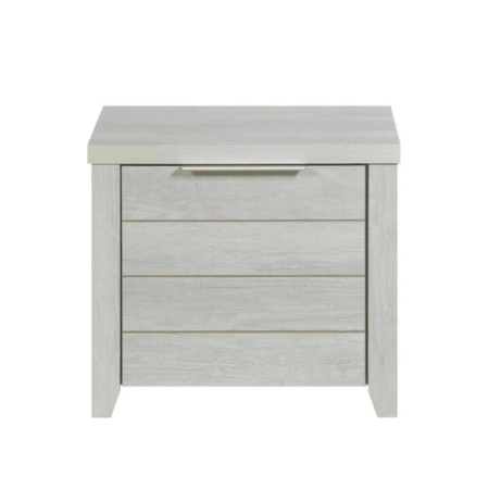 Bedside Table 2 drawers Storage Table Night Stand MDF in White Ash