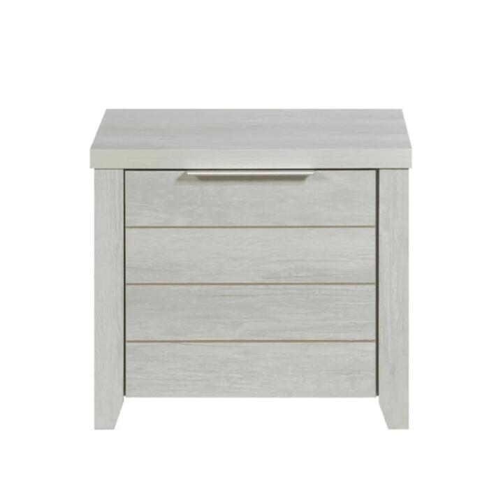 Bedside Table 2 drawers Storage Table Night Stand MDF in White Ash