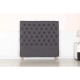 Bed Head Double Size French Provincial Headboard Upholsterd Fabric Charcoal