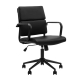 Design Square Brody PU Leather  Office Computer Task Desk Chair Low Back Arm Rests Black
