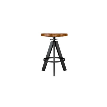 Bethnal Adjustable Kitchen Counter Bar Stool Dark Cinnamon Solid Ash Wood