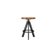 Bethnal Adjustable Kitchen Counter Bar Stool Dark Cinnamon Solid Ash Wood