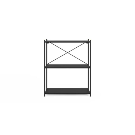 Cassis 2-Tier Low Shelf Bookcase Bookshelf Onyx Black