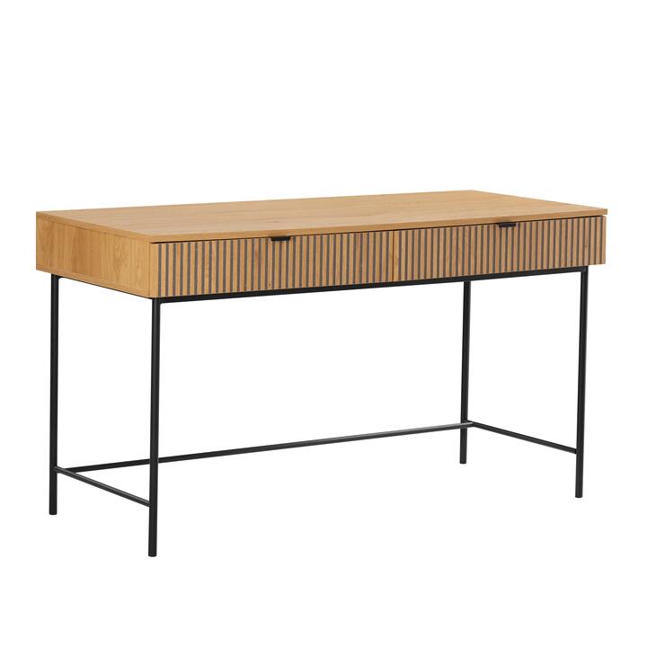 HomeStar Carlos Computer Study Working Home Office Desk Metal Legs W/ Drawer Oak/Black