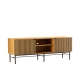 HomeStar Carlos Lowline Entertainment Unit TV Stand 150cm Metal Legs W/ Drawer Oak/Black