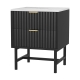 Bedside Nightstand Table 2 Drawers - Black