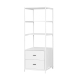 Bookshelf Display Shelf 2 Drawers 152CM White