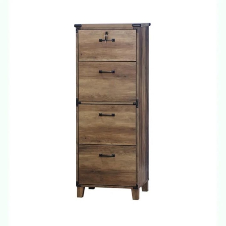 Maestro Furniture Cairo Tall 4-Drawer Filling Cabinet Office Storage Rustic Oak