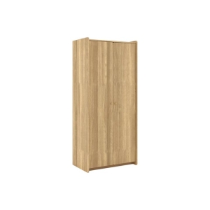 Barch Wooden 2-Door Wardrobe Clothes Rack Hanger Cabinet Natural