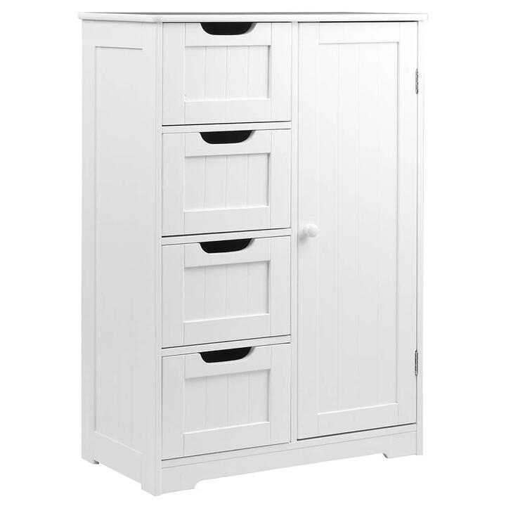 Bathroom Tallboy Storage Cabinet - White