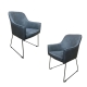 6IXTY Set Of 2 Ideal Modern Scandinavian Accent Lounge Armchair - Dark Grey