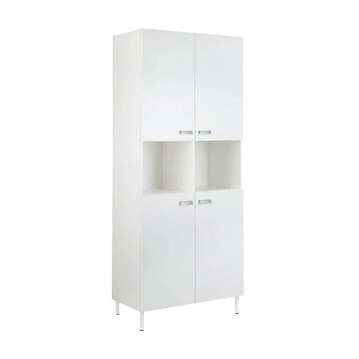 Maestro Furniture Ashley Collection 10-Cube Display Bookcase With 4-Doors - White