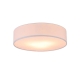 Apollo 3LT Round Ceiling Light Fabric Shade - White