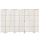 8 Panels Room Divider Screen Privacy Rattan Timber Fold Woven Stand White
