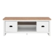 Design Square Ari Modern 2-Drawer Small TV Stand Entertainment Unit - Oak & White