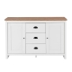 Design Square Ari Modern Sideboard Dresser Buffet Unit Storage Cabinet - Oak & White