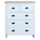 Design Square Ari Modern Chest Of 5-Drawers Tallboy Dresser Storage Cabinet - Oak & White
