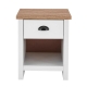 Design Square Ari Modern Bedside Nightstand End Lamp Side Table W/ 1-Drawers - Oak & White