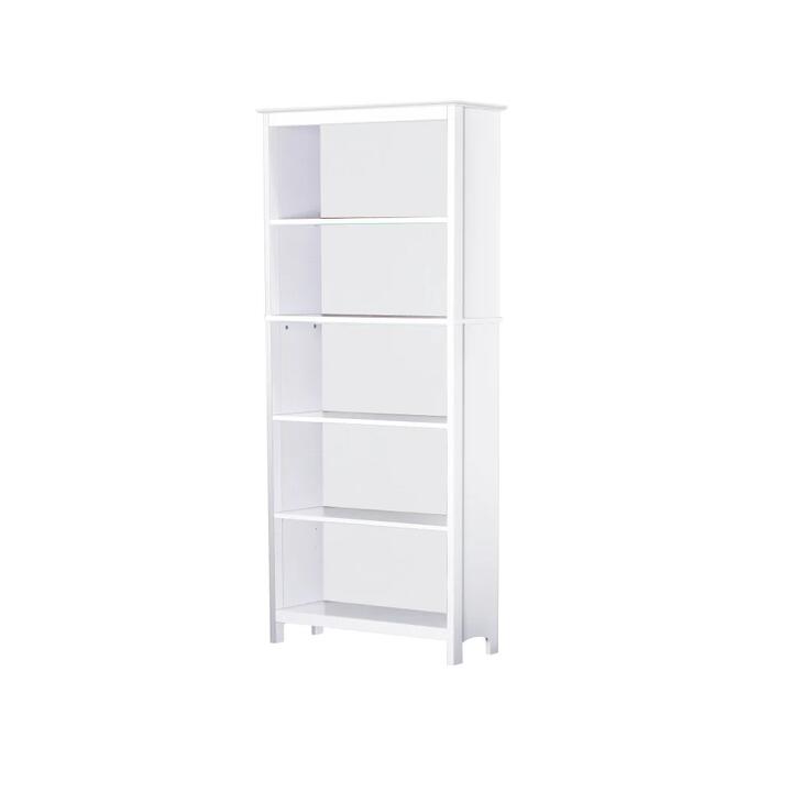 Maestro Furniture Beanca 5-Tier Bookcase Bookshelf Display Cabinet White