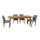 HomeStar Alexandria Dining Set 180cm Dining Table & 6 Hayne Fabric Dining Chair Grey