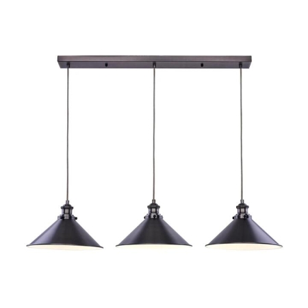 Ambrose Modern 3-Lights Metal Shade Ceiling Lamp Light Pewter