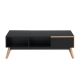 Design Square Autumn Scandinavian Rectangular Coffee Table W/ 2-Drawers - Black/Oak