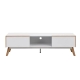 Design Square Autumn Scandinavian Lowline Entertainment Unit TV Stand W/ 2-Drawers 150cm - White/Oak