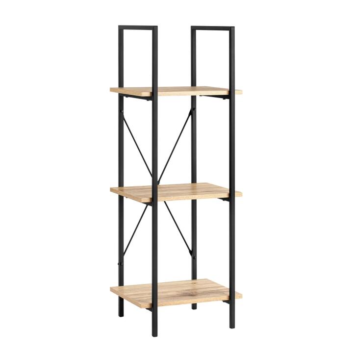 Design Square Arwen 3-Tier Small Bookcase Display Shelf Storage Unit - Oak/Black