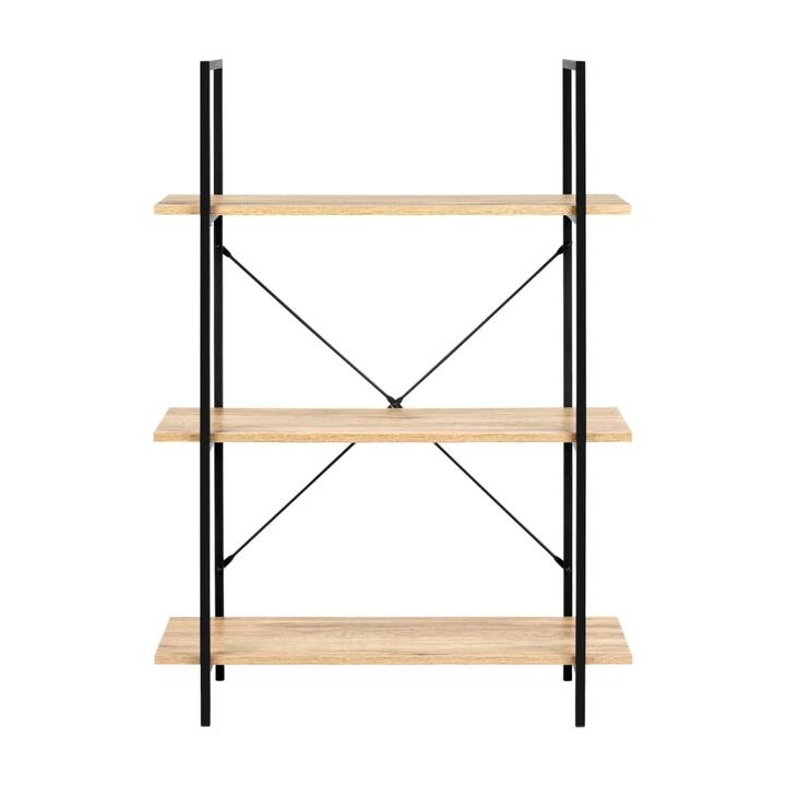 Design Square Arwen Wide 3-Tier Bookcase Display Shelf Storage Unit - Oak/Black
