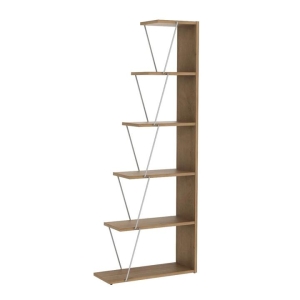 Design Square Asher 5-Tier Stepped Bookcase Display Shelf Storage Cabinet - Oak