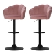 Artiss Set of 2 Bar Stools Kitchen Stool Swivel Chair Gas Lift Velvet Chairs Pink Nessah