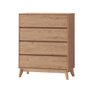 Design Square Audrey Chest Of 4-Drawers Tallboy Storage Cabinet - Oak