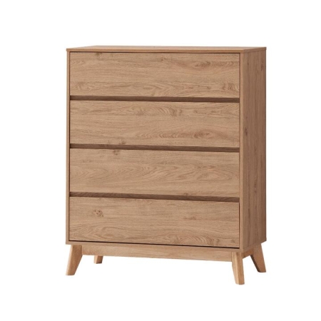 Design Square Audrey Chest Of 4-Drawers Tallboy Storage Cabinet - Oak