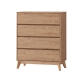 Design Square Audrey Chest Of 4-Drawers Tallboy Storage Cabinet - Oak