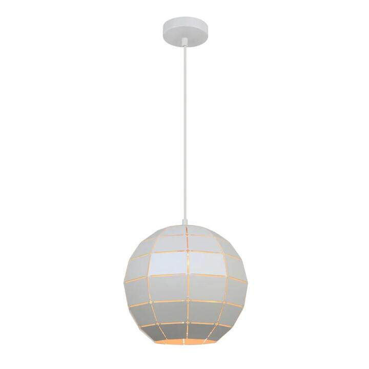 Amy Modern Pendant Lamp Light ES Matte White Tiled Wine Glass