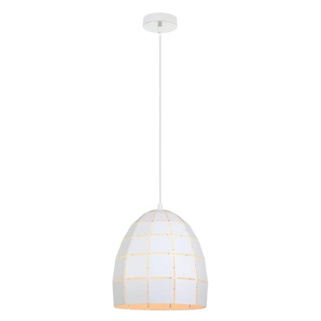 Amy Modern Pendant Lamp Light ES Matte White Tiled Ellipse